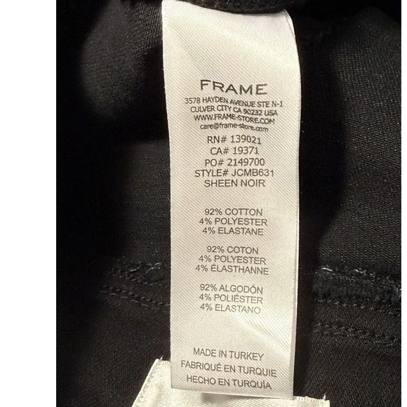 FRAME Jetset Crop Mini Boot Jeans Sheen Noir Black High Rise JCMB631 Size 2 NEW - Picture 6 of 9